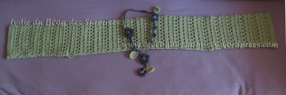 2-cache-épaules et collier assorti crochetés couleur vert-pomme - FILIGRANE
