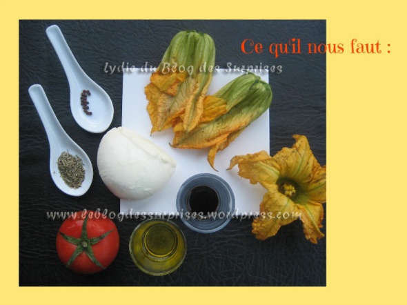 1-fleurs de courgette farcies mozzarella, tomate aux saveurs provençales - FILIGRANE